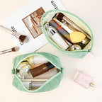 SOIDRAM 2 Pcs Corduroy Makeup Bag Large Cosmetic Bag Toiletry Bag Makeup Pouch - Image 4