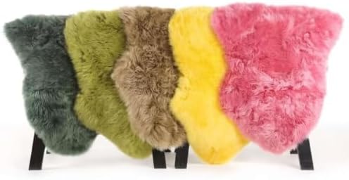 Genuine Real NZ Sheepskin Area Rug Fluffy Lambskin Fur Dark Green 2x 3.2ft - Image 7