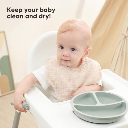 Bearmoss Baby Bibs for Drooling & Teething 8 Pack Muslin Cotton Bibs - Image 3