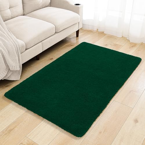 Polyester Bathroom Rug 36"x60" Verdant Green, Large Soft Bath Mat by Kildoss