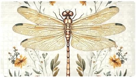 Bathtub Mat Non Slip 26.8x15.1In, Dragonfly Florals Bath Mat by Anna+Cowper