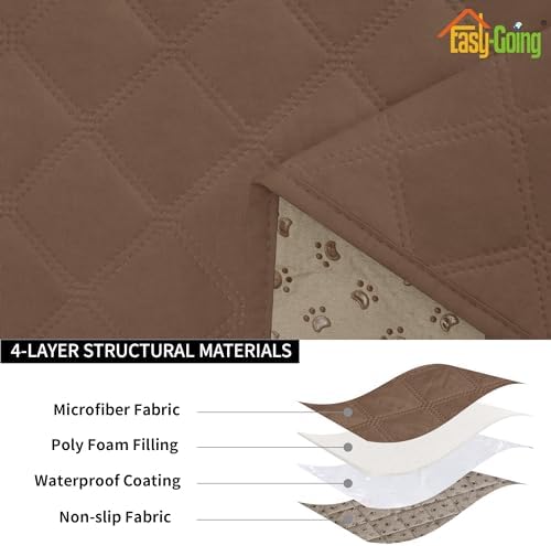 Easy-Going Waterproof Cushion Covers Set, Quilted Stretch 2-Piece Sofa Seat - Image 4