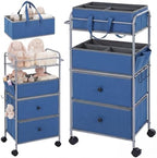 FoldTier 3In1 Baby Diaper Caddy Organizer Cart 4 Tier Large Capacity Metal by FoldTier