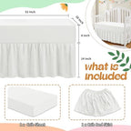 SiinvdaBZX 2-Piece Set Ruffled Crib Skirt & Crib Sheet - Image 4