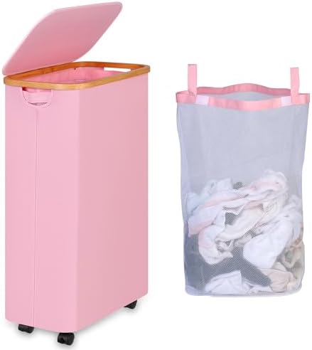 IEGrow Laundry Hamper with Wheels, 75L Laundry Basket with Bag by iEGrow