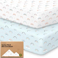 2pk Mini Crib Sheets Fitted 38x26 Pack N Play Mattress Sheet by KeaBabies