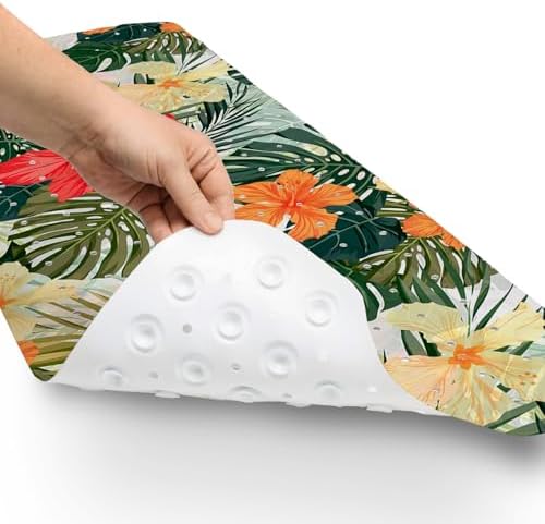 Bathtub Mat Non Slip, 40x16 inch Bath and Shower Safety Mats, Summer Tropical - Image 4