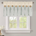 ASPMIZ Cotton Linen Kitchen Valance Curtains, Boho Rustic Button Linen Valances by ASPMIZ