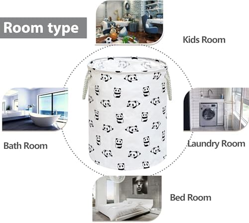 Round Laundry Basket Storage Bins Nursery Hamper Gift Baskets - Image 3