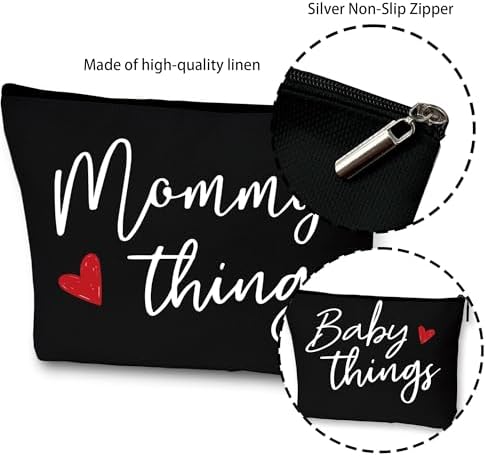 Mommy and Baby Matching Pouch Set, Mommy Things and Baby Things Bags, Gifts - Image 3