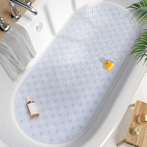 HITSLAM Bathtub Mat Non Slip, 35x16 Inch Bubble Oval Bath Tub Mat by HITSLAM