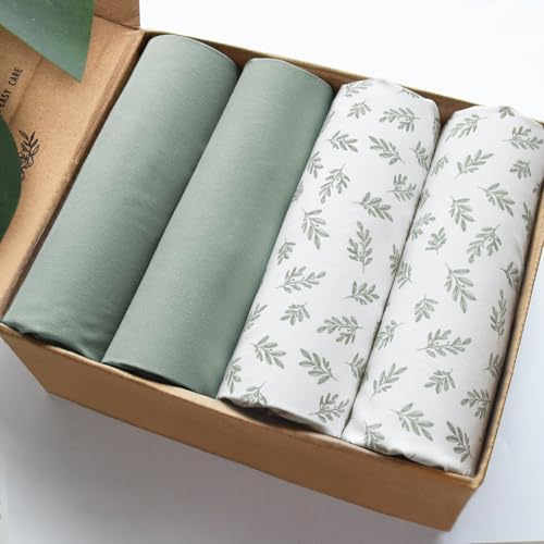 4-Pack Fitted Mini Crib Sheets for Boys and Girls by Bilobanbabybedding
