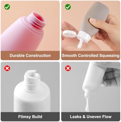 Anntrue Travel Bottles for Toiletries 4 Pack, TSA Approved 2 oz Travel Size - Image 6