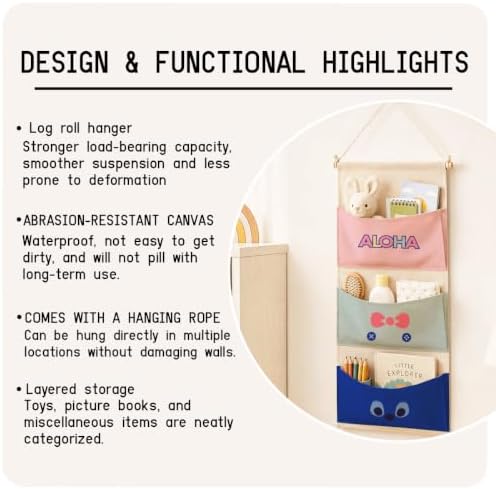 3-Pocket Hanging Wall Organizer, Tropical Aloha Design - Image 7