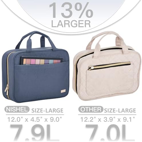 NISHEL Travel Toiletry Bag for women, Portable Hanging makeup Organizer - Image 3