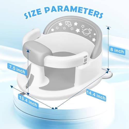 Baby Bath Seat 6M+, Non-Slip Cushion, 5-Pc Set - Image 6