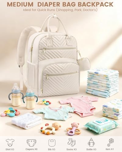 Pritent Diaper Bag Backpack, Baby Bag Backpack Baby Essentials - Image 3