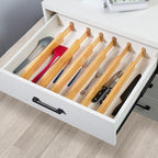 VaeFae 60-Pack Adjustable Bamboo Drawer Dividers, Expandable Drawer Organizer - Image 7
