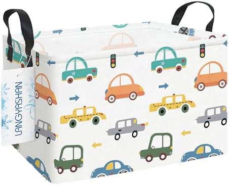 Rectangular Collapsible Color Cars Storage Basket Nursery Organizer by LANGYASHAN