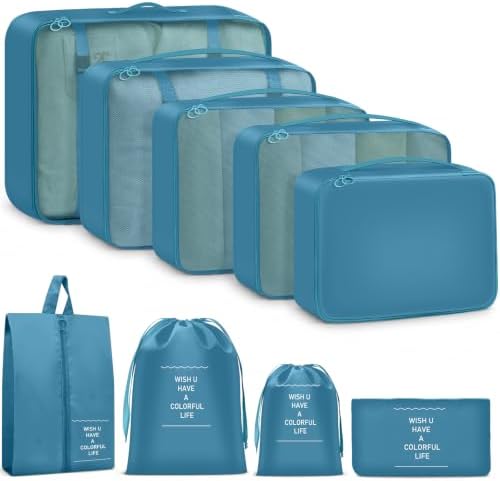 9 Set Packing Cubes for Travel Essentials by Unknown