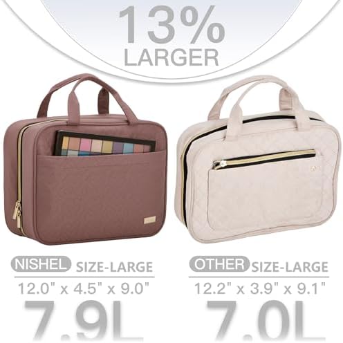 NISHEL Travel Toiletry Bag for women, Portable Hanging makeup Organizer - Image 3
