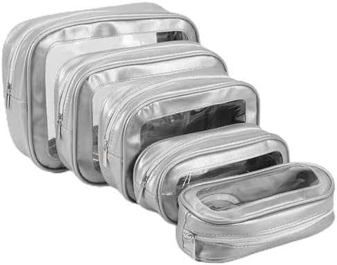 YOPCDJ 5PCS Diaper Bag Organizer Pouch Set, TSA Approved Toiletry Bag，Clear by YOPCDJ