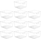 Vtopmart 10 Pack Extra Large Clear Storage Bins, 11x11 Cube Organizer by Vtopmart