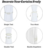 BEL AVENIR Magnetic Jute Curtain Tiebacks 2 Pack Hand-Woven Curtain Ties - Image 4