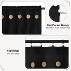 FRAMICS Farmhouse Valance Curtains, Boho Cotton Linen Kitchen Valance, Rod - Image 7
