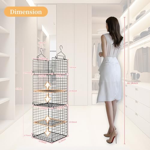 Yuyetuyo 5 Tier Closet Hanging Organizer and Storage Separable Hanging Closet - Image 3