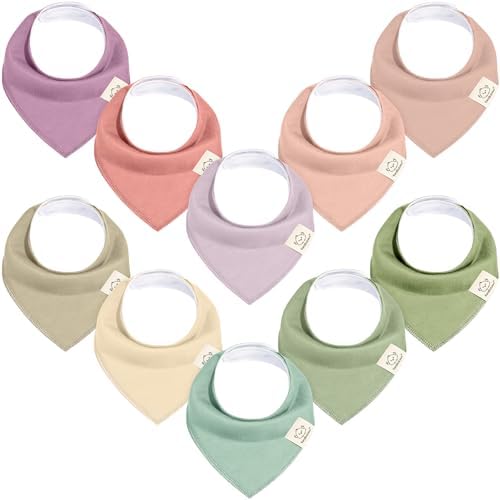 KeaBabies 10pk Organic Baby Bandana Bibs by KeaBabies