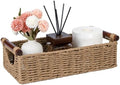 CubesLand Wicker Toilet Storage Basket Tray Organizer W/Cut Out Handle by CubesLand
