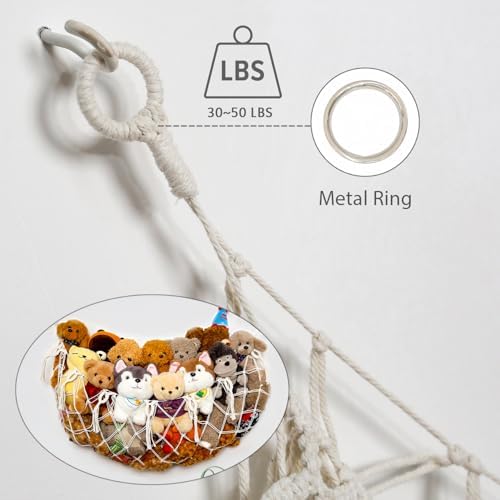YKBU Stuffy Animal Net for Stuffed Animals Storage Hammock Macrame Stuffed - Image 6