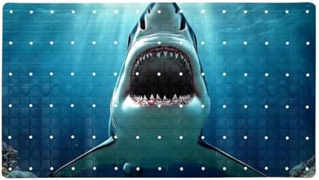 Bathtub Mat Non Slip 26.8x15.1 Inch, Underwater Shark Shower Mat by Anna+Cowper