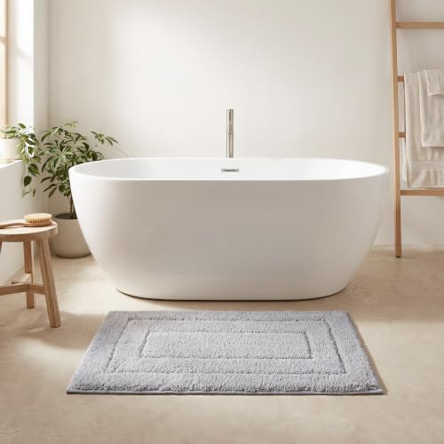 GRANNY SAYS Gray Bathroom Rug 36" x 24", Non-Slip Microfiber Bath Mat - Image 2