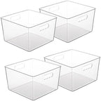 Vtopmart 4 Pack Extra Large Clear Storage Bins, 11x11 Cube Organizer by Vtopmart