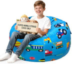 Lukeight Stuffed Animal Storage Bean Bag Chair Cover by Lukeight