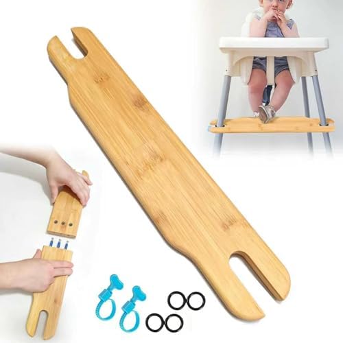 High Chair Footrest, Non-Slip Adjustable Natural Bamboo Wooden Footrest by YYRZZ