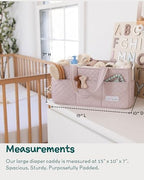 Lily Miles Baby Diaper Caddy Organizer, Quilted Nursery Storage Organizer - Image 5