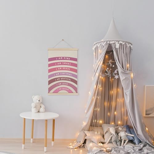 HRQKO Pink I Am Kind Smart Poster Hanger Frame, Boho Rainbow Classroom Wall Art - Image 4