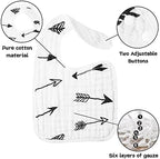 Zainpe 6Pcs Snap Muslin Bibs for Baby Machine Washable Adjustable Unisex Burp - Image 3