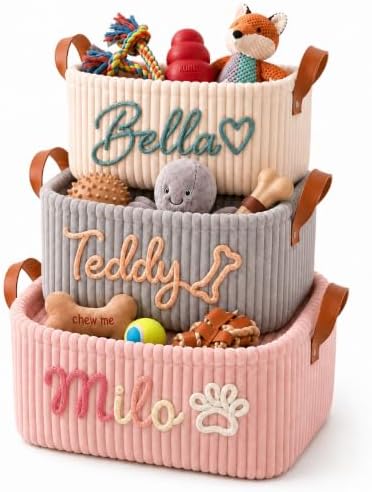Personalized Dog Toy Basket by Kinlea