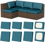 8Pcs Outdoor Cushion Covers, Stretch Patio Furniture Couch Chair Slipcovers by VORSHAPE