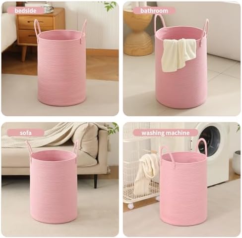 Laundry Basket Hamper Tall Rope Storage Woven - Image 5