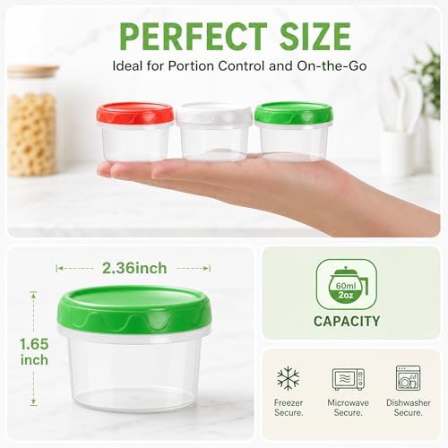 EONJOE 2oz Airtight Small Plastic Food Storage Containers - Image 2