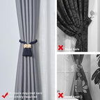 NICEEC 2 Pack Wooden Polyhedron Magnetic Curtain Tiebacks Boho Home Decor Drape - Image 2