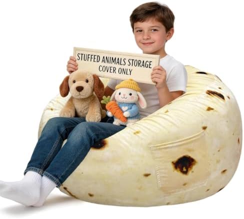 Lukeight Stuffed Animal Storage Bean Bag Chair Cover by Lukeight