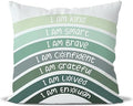 QIYUHOY Boho Sage Eucalyptus Green Rainbow Classroom Throw Pillow Covers by QIYUHOY