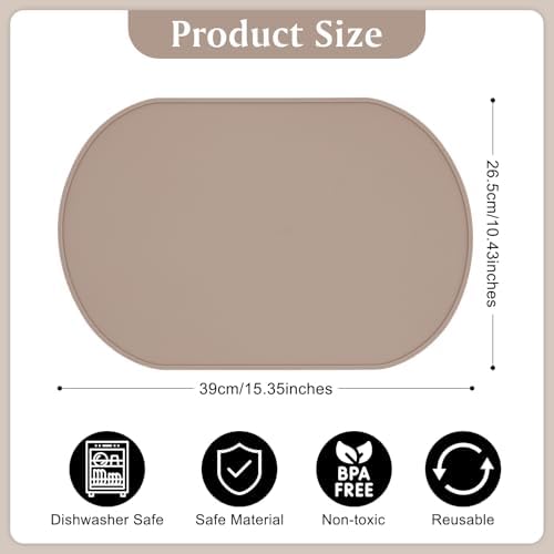 Silicone Placemat Set of 4, Heat Resistant Placemats - Image 2
