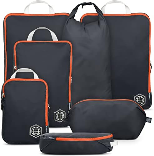 TRIPPED Travel Gear Large Compression Packing Cubes 7-Piece Set by TRIPPEDTravelGear